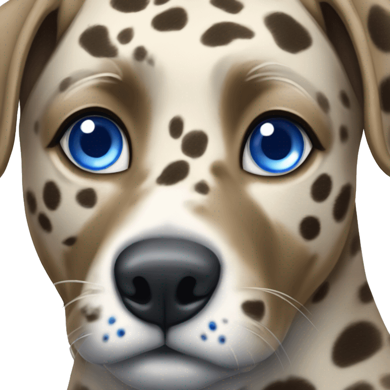 catahoula leopard dog with blue eyeballs emoji