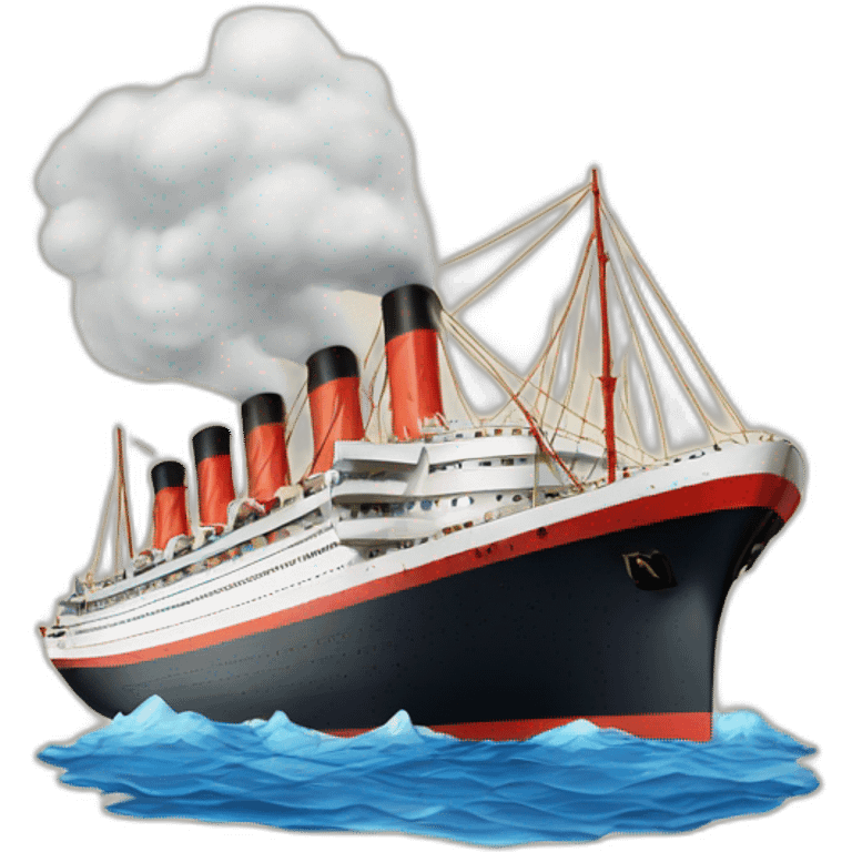 french ocean liner "le France" with 2 big red chemneys emoji