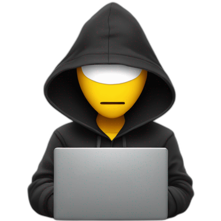 hacker faceless with laptop  emoji