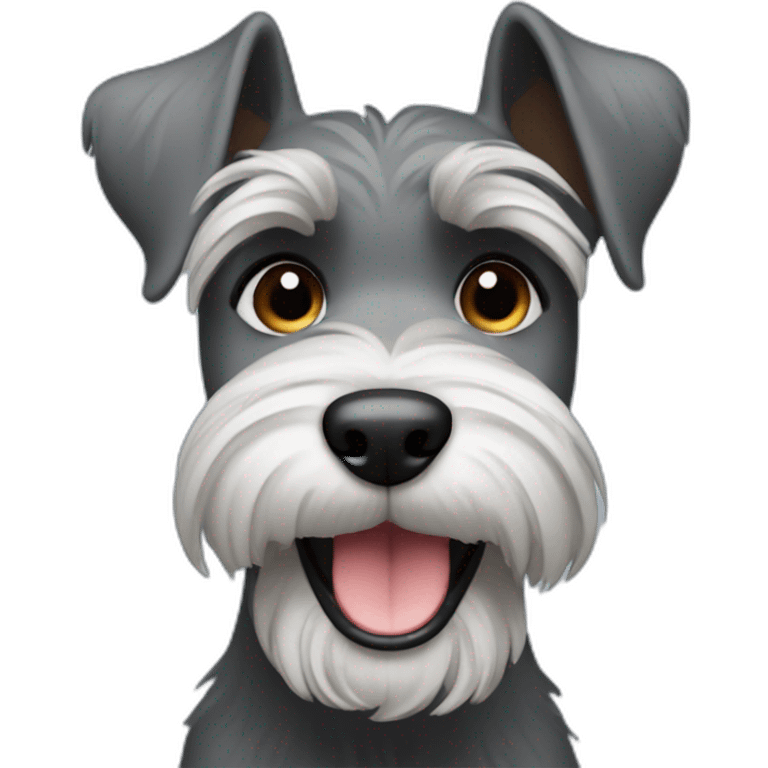 Schnauzer smile and tilt head emoji