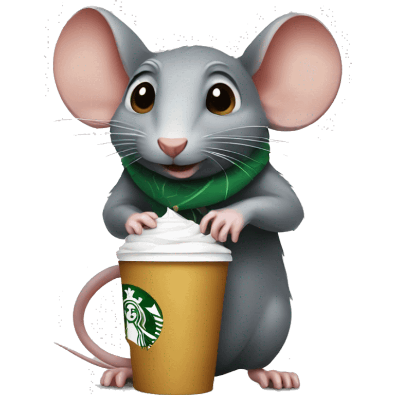 Rat drinking Starbucks  emoji