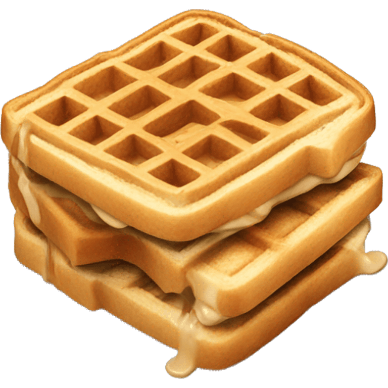 Peanut butter sandwich but the bread is waffles emoji