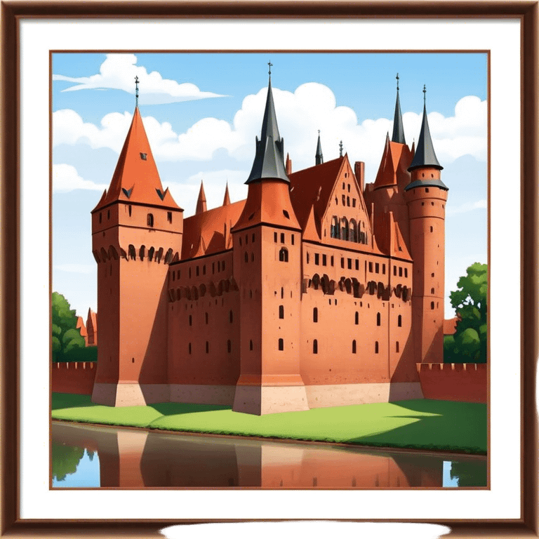 Malbork Castle Landmark Emoji – Featuring the red-brick fortress with its Gothic walls. emoji