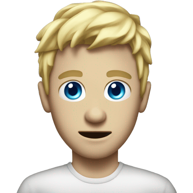 horror game play blond cut guy with blue eyes emoji