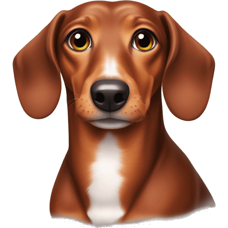 The dachshund is red with a white spot on the neck emoji