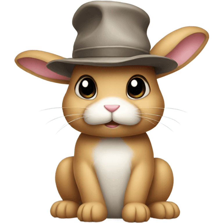 Bunny wearing hat emoji