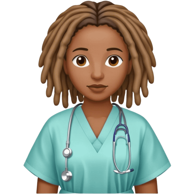 Black woman with locs in hospital  emoji