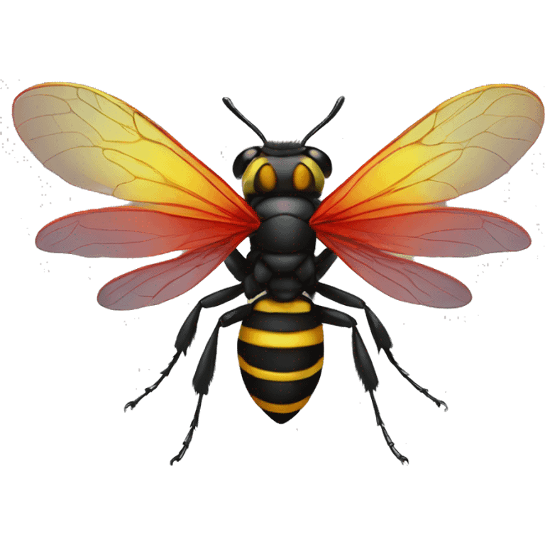 German black red yellow Wasp iridescent wings emoji