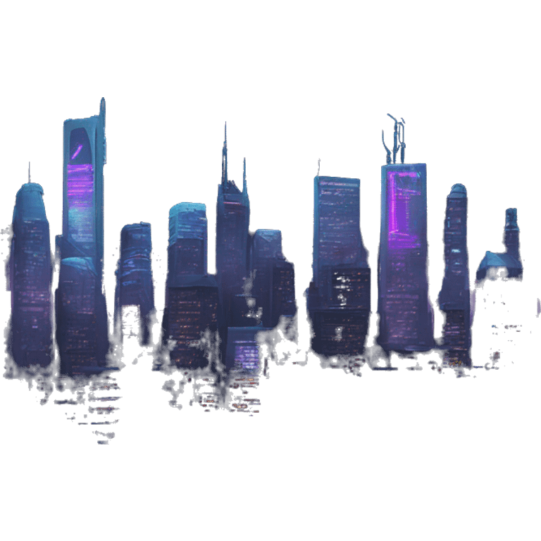 cyberpunk city skyline at night emoji