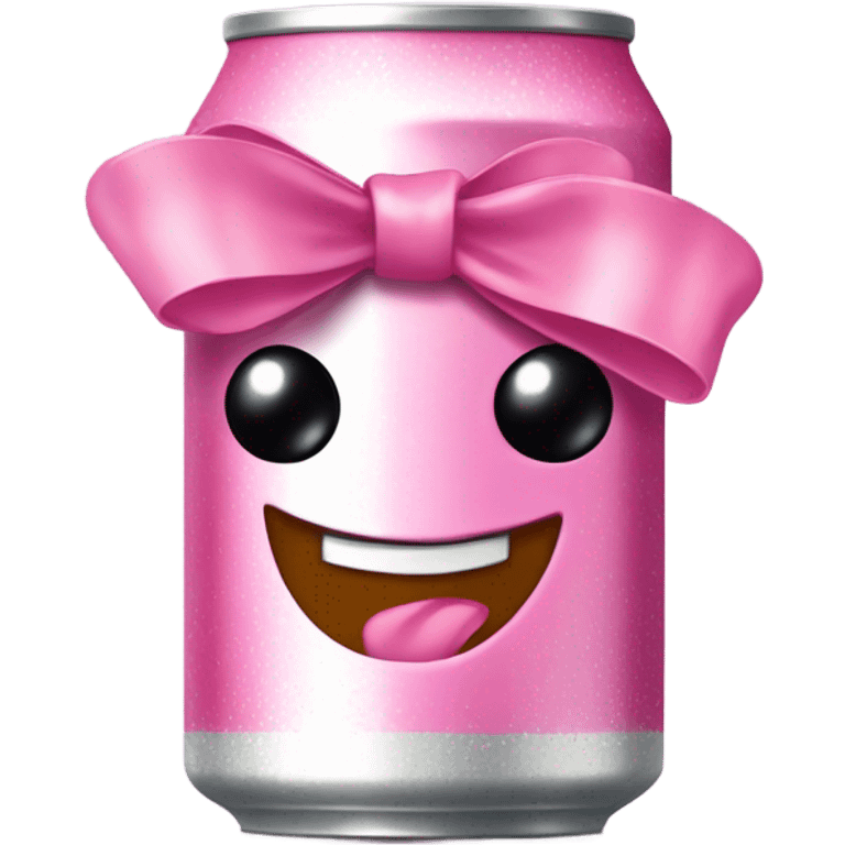 Soda can with pink bow on it  emoji