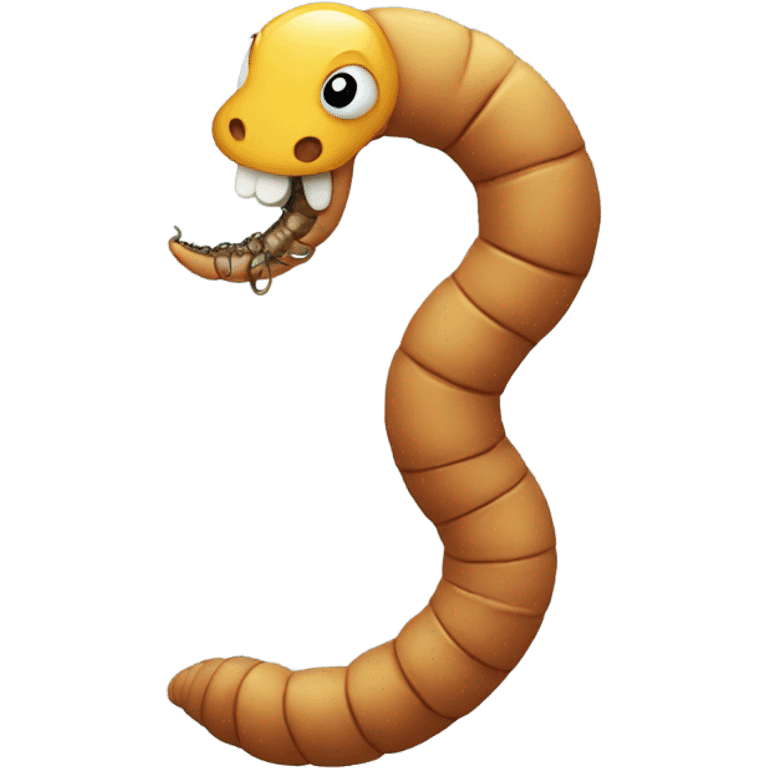 Worm doing the worm emoji