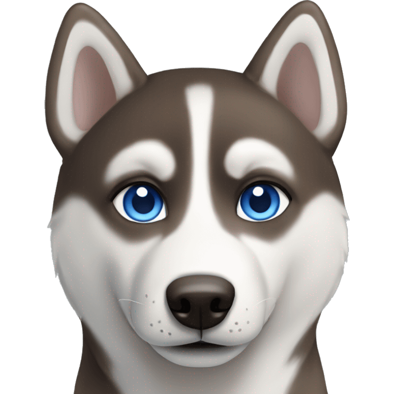 Husky brown blue eyes emoji