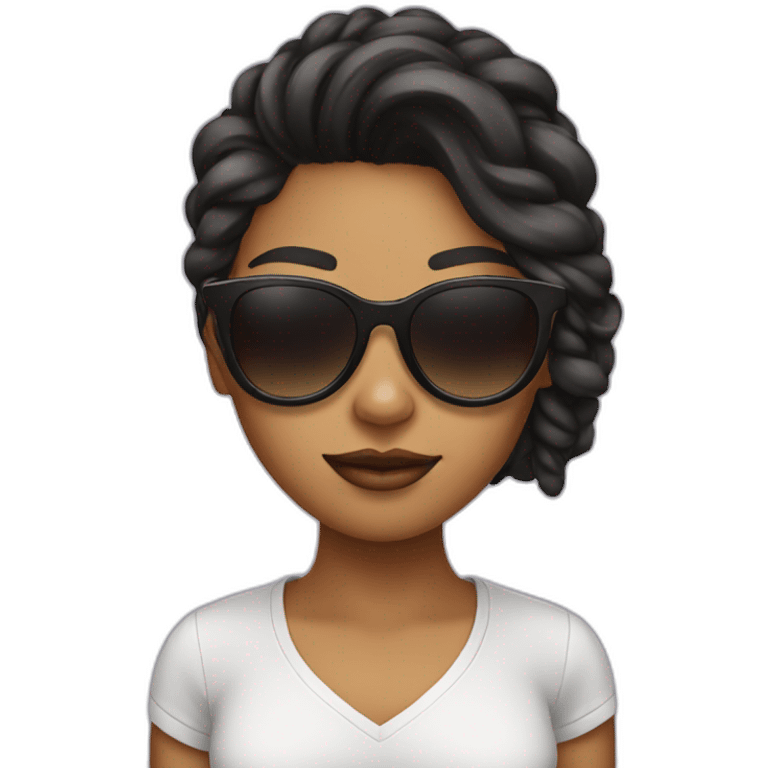 cool girl with sunglasses emoji