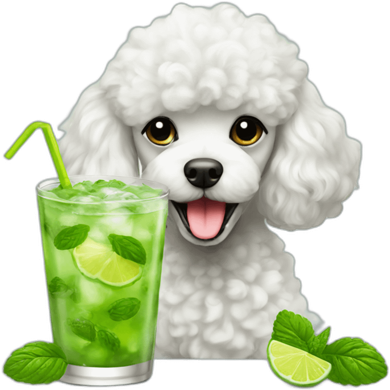 poodle drinks mojito emoji