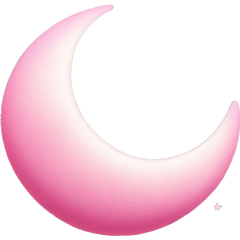 Pink crescent moon with sparkly white clouds emoji