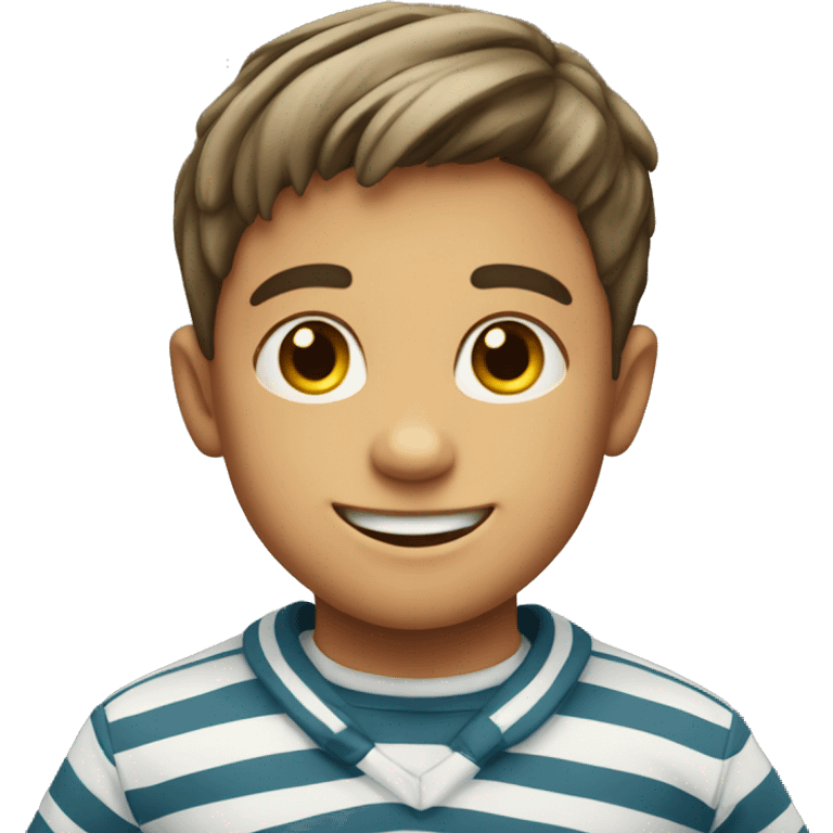 smiling boy in striped shirt emoji