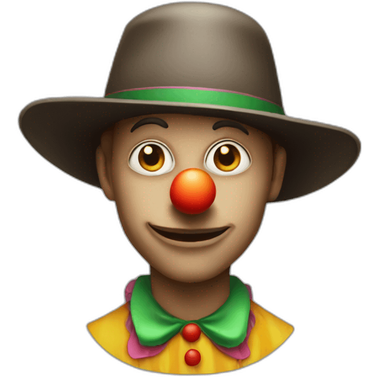 a clown wearing a big hat without makeup  emoji