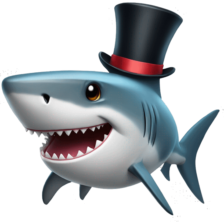 Shark with a top hat emoji