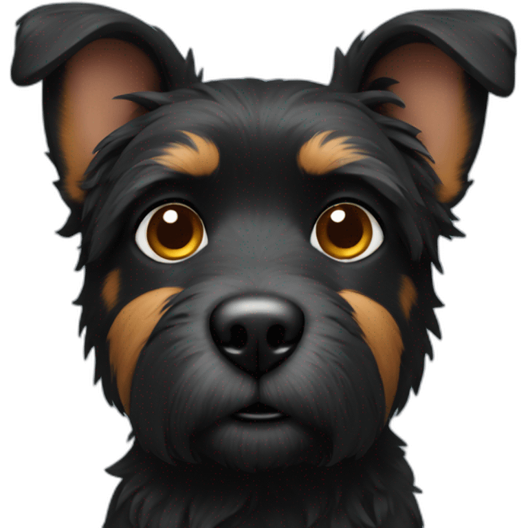 Short Furry Black dog emoji