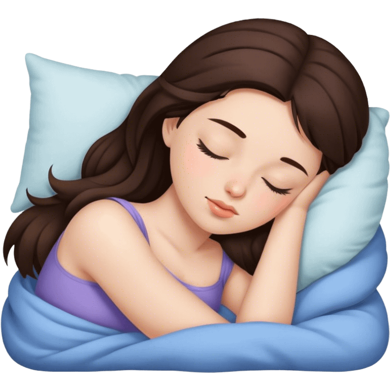 Brunette girl sleepin emoji