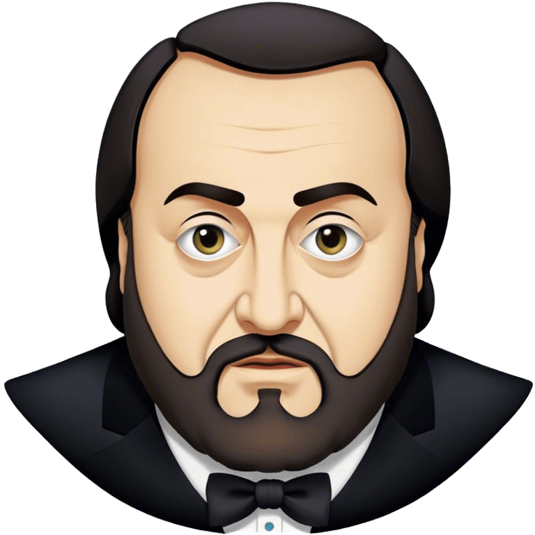 Cinematic Realistic Luciano Pavarotti Portrait Emoji, depicted as a charismatic operatic tenor with expressive eyes and commanding stage presence, rendered with rich elegant textures and warm theatrical lighting that captures his timeless vocal brilliance. emoji