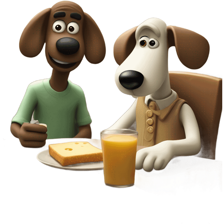 Wallace and gromit eating emoji