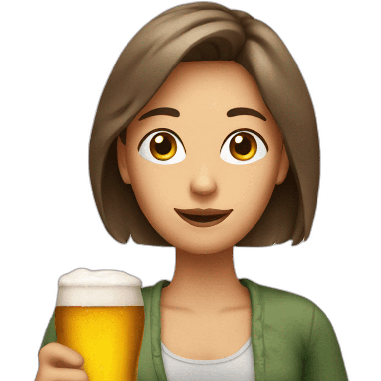 Lady with one Beer in her Hand  emoji