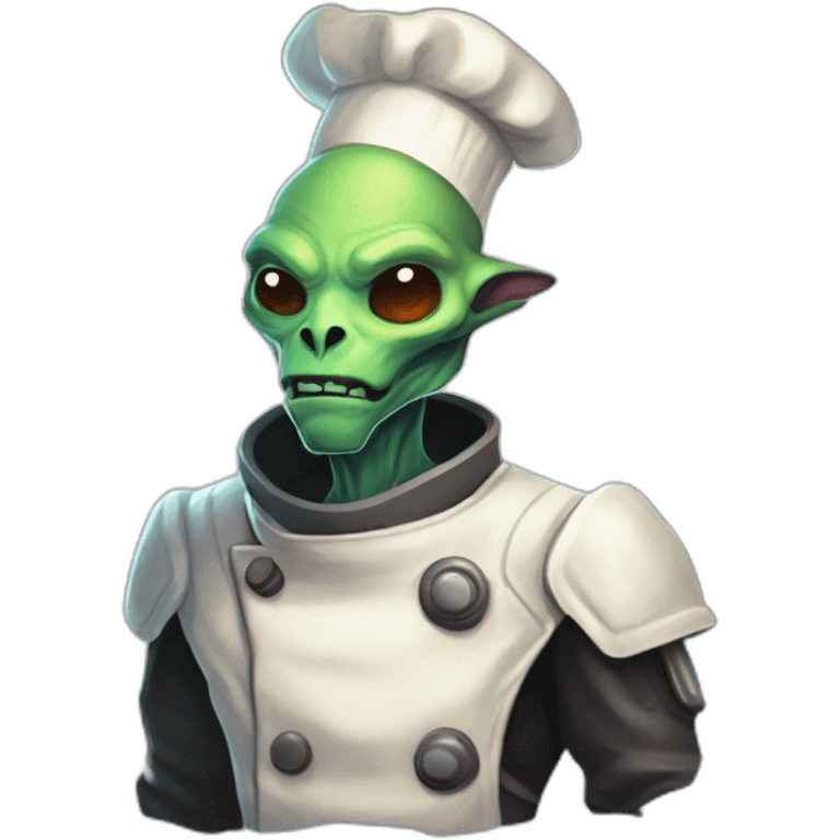 alien chef scifi roguelike rpg style inspired by slay the spire digital art emoji