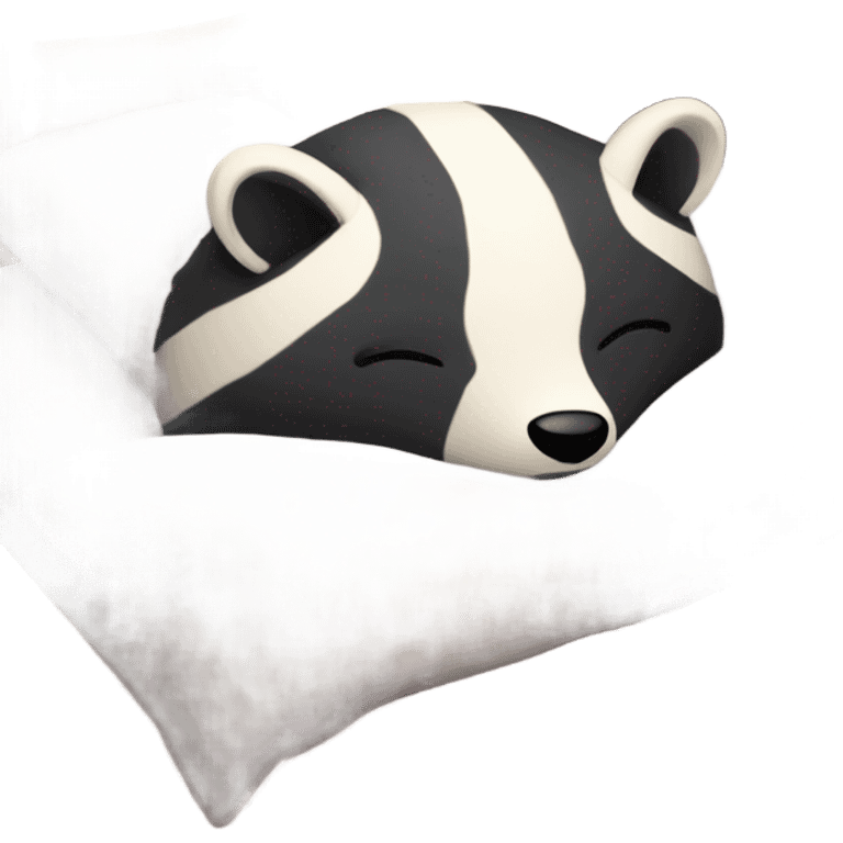 sleepy badger in pajama outfit cozy bed emoji