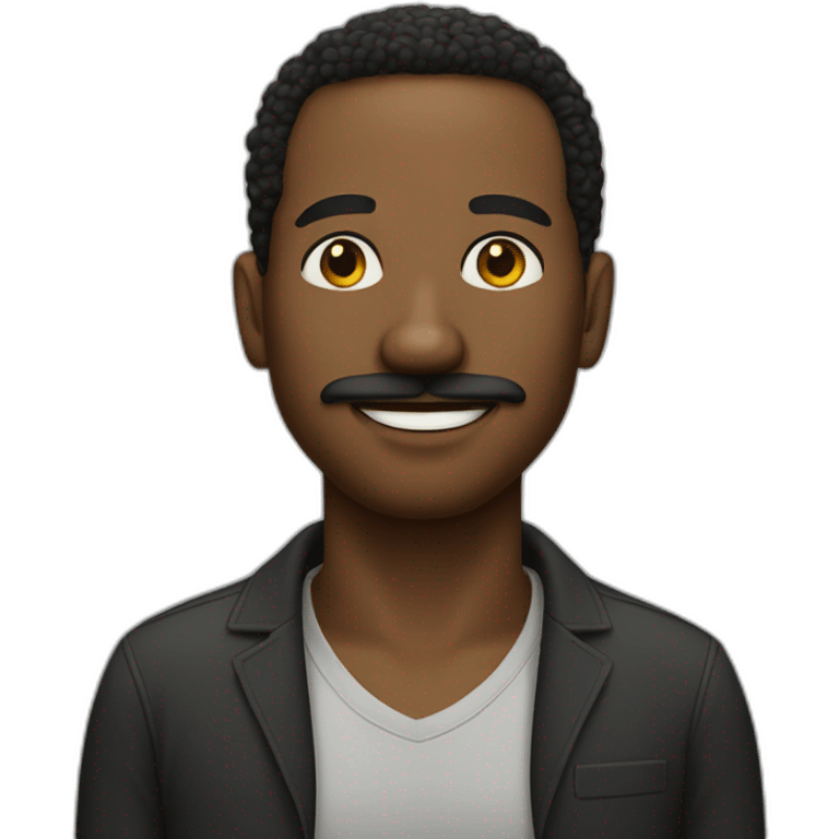 black man with under the nose mustache emoji