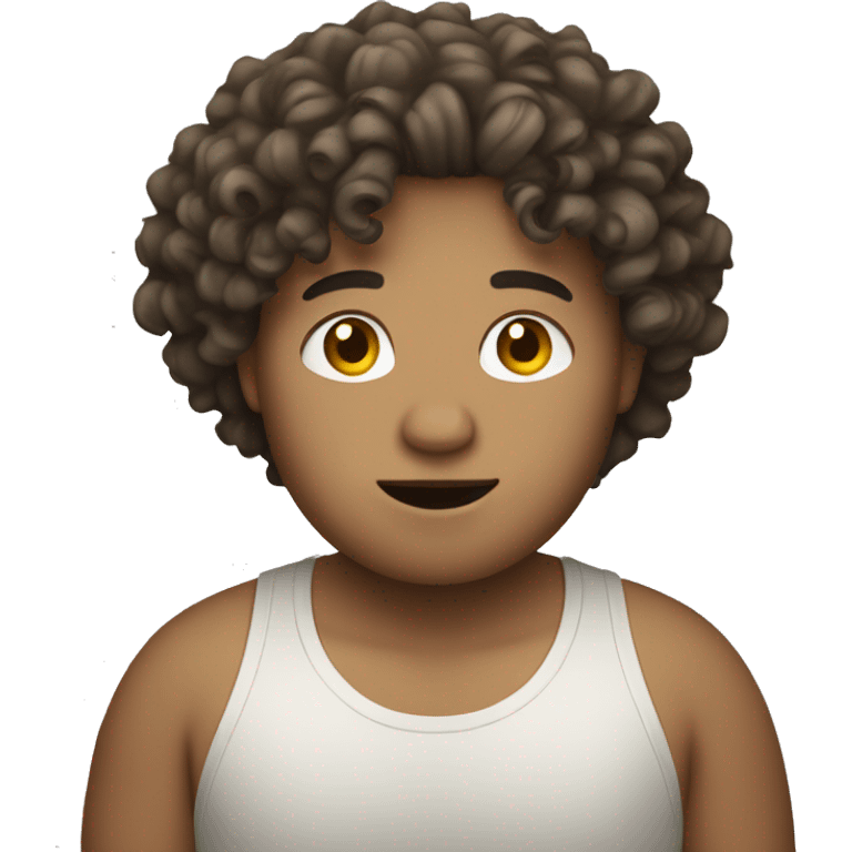 Person with curly hair kind of chubby  emoji