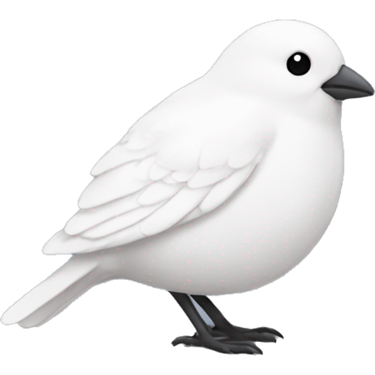 Very round tiny white bird cute emoji