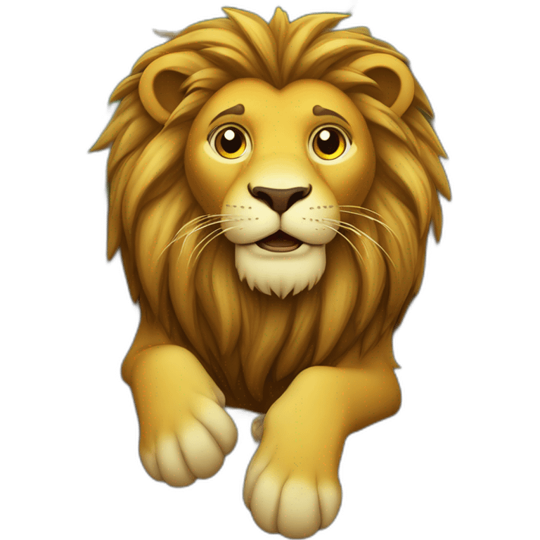 Lion sur pierre pierre sur arbre emoji