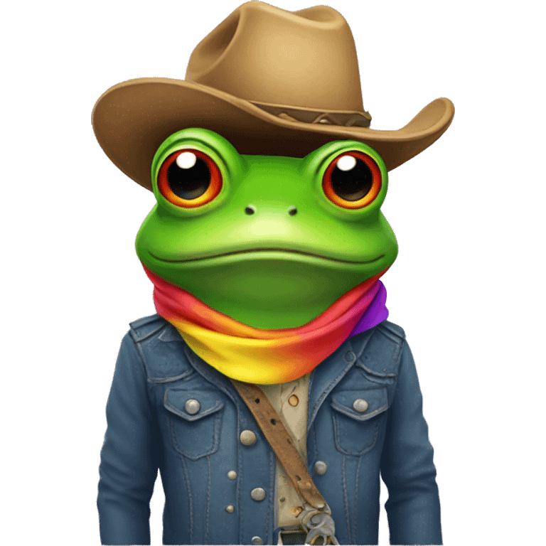 rainbow frog cowboy lgbt emoji