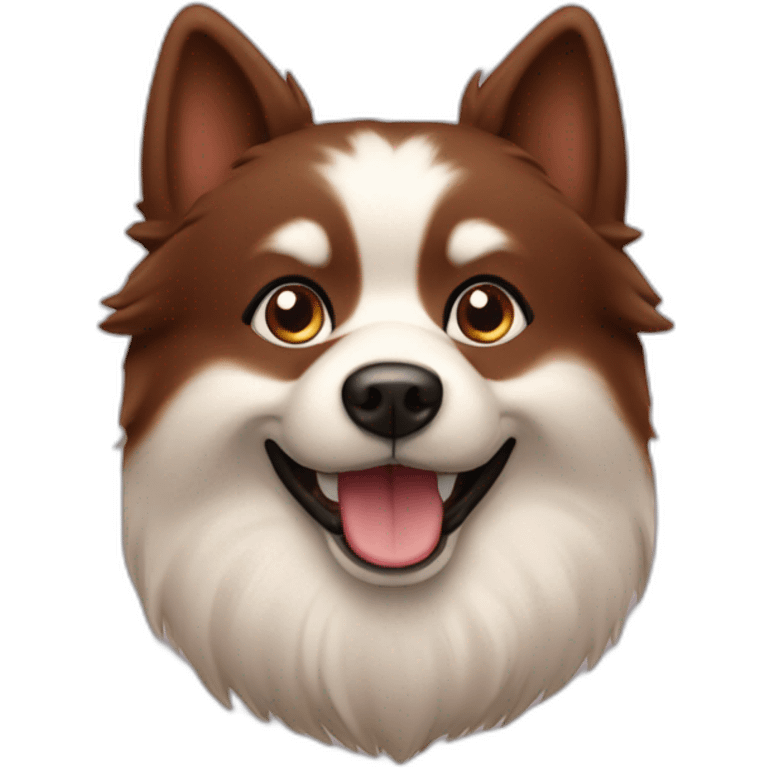 Spitz dog face chocolate brown  emoji