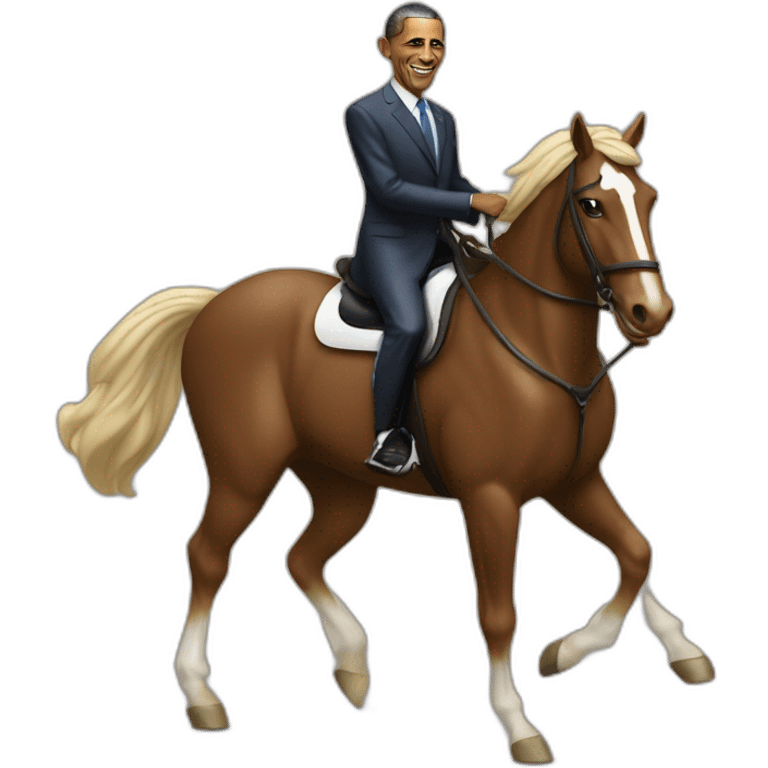 barack obama drive a horse emoji