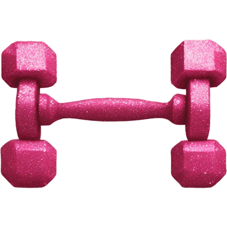 Pink glitter barbell emoji