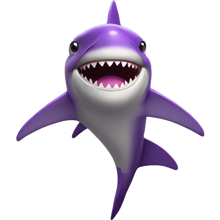 happy purple shark emoji