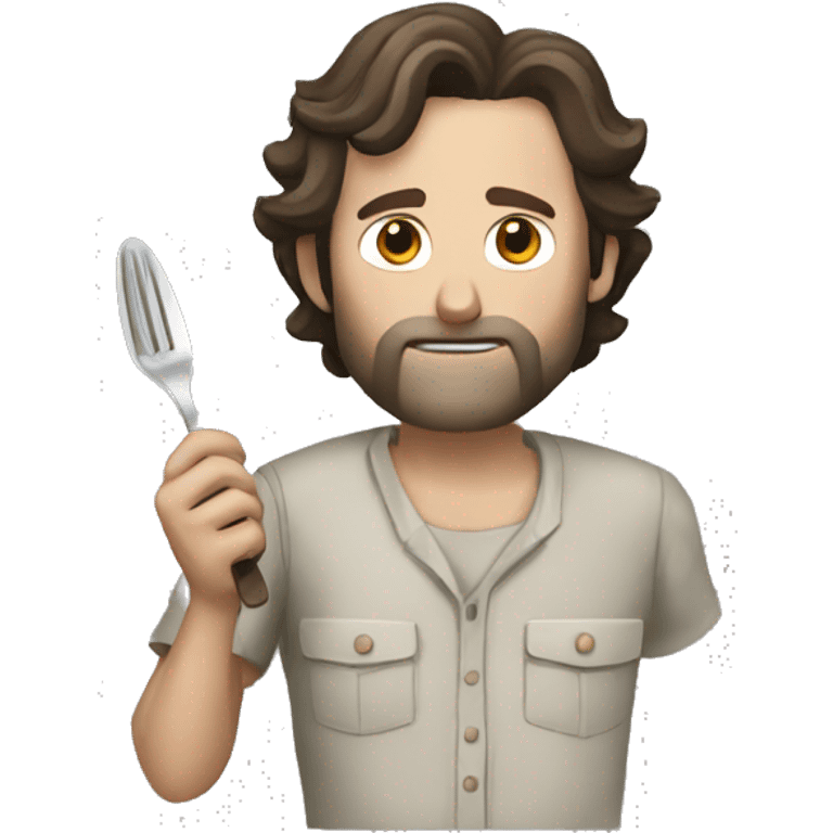 Rick Grimes holding a spoon emoji