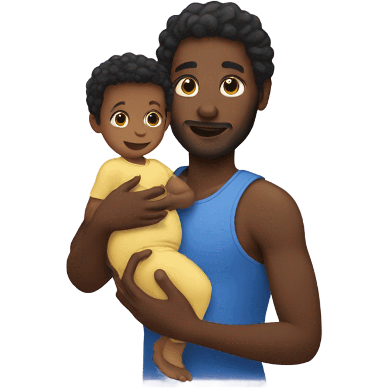 Black guy with baby  emoji