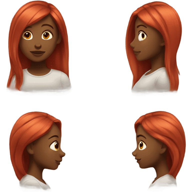 Black girl with straight red hair emoji