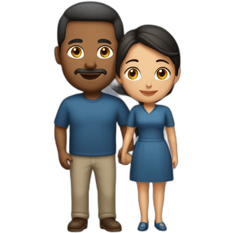 Wife with her husband  emoji