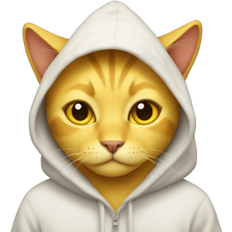 Yellow cat with a hoodie on emoji