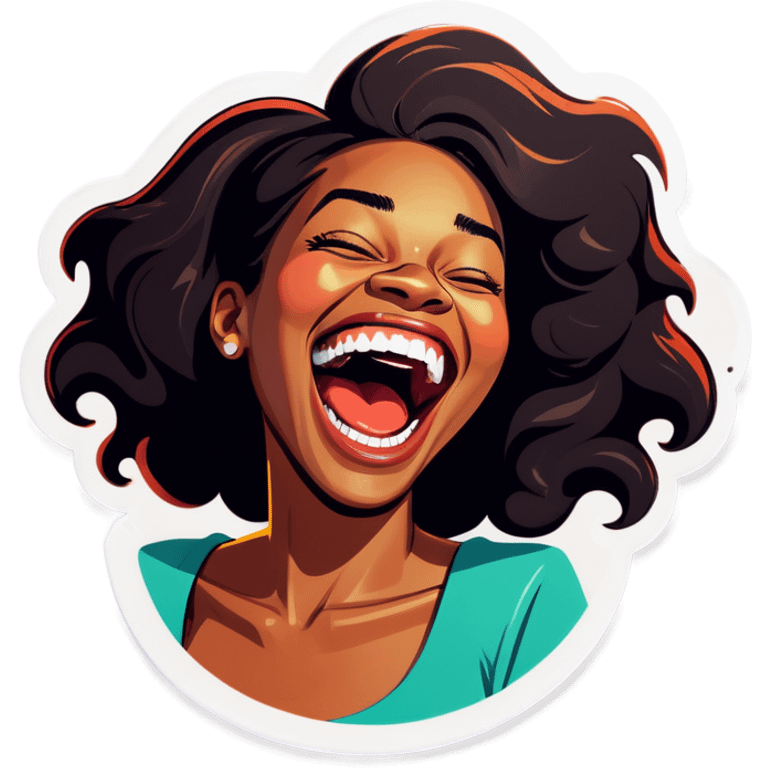 Black woman laughing hysterically  emoji