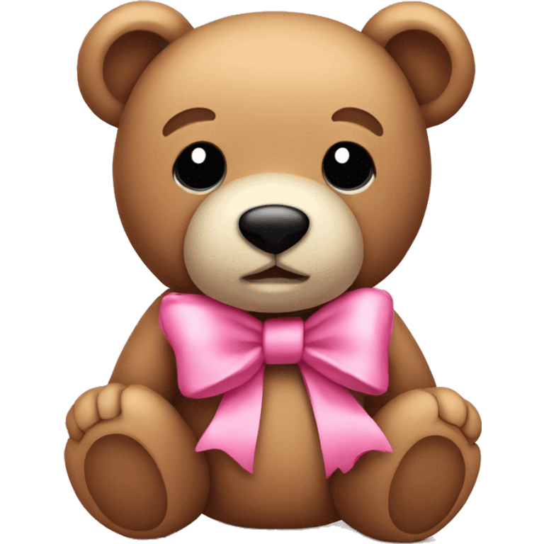 Teddy bear with pink bow emoji