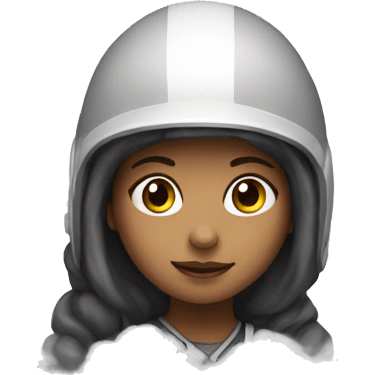 girl in helmet under clouds emoji