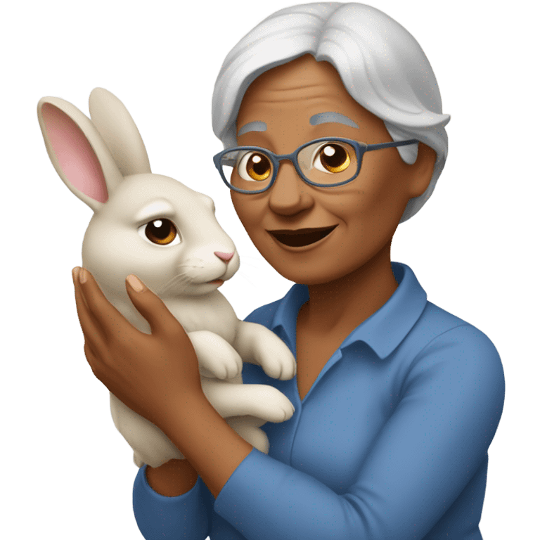 Grandmother with bunny rabbit emoji