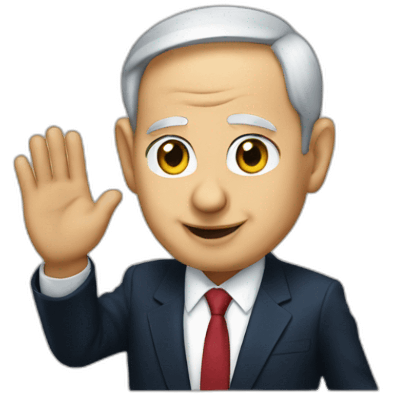 Netanyahu waving  emoji