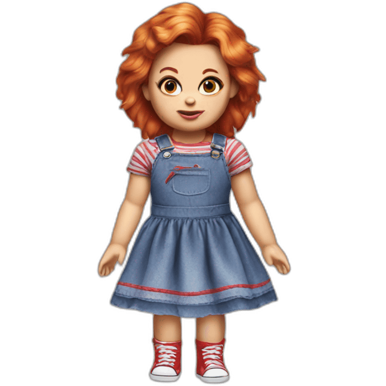 chucky doll wearing a dress emoji