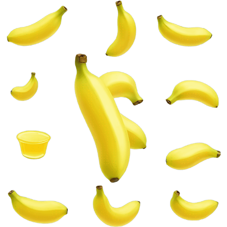 transparent yellow jelly banana shaped  emoji